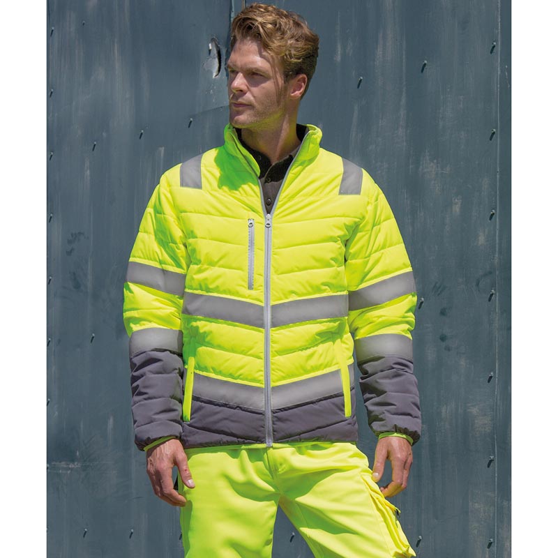 Soft padded safety jacket - Fluorescent Yellow S